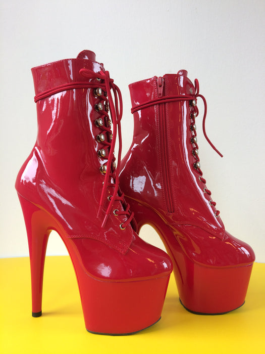 Pleaser | Lak Ankle Boot | rood