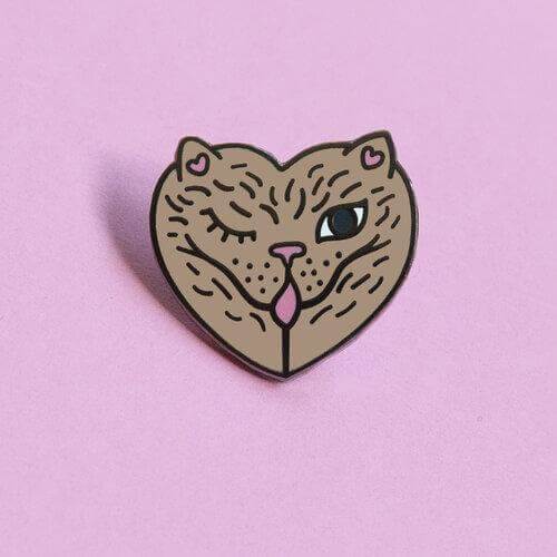 Vulvacat pin brown pink winky | The Vulva Gallery - Mail & Female