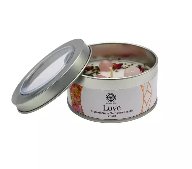 Edelsteen Geurkaars | Love | met Rozenkwarts