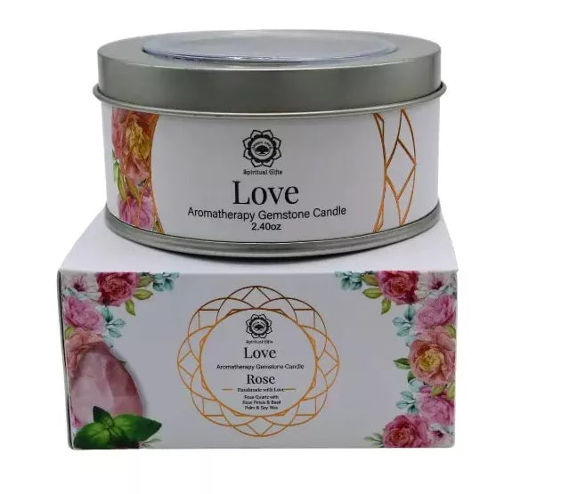 Edelsteen Geurkaars | Love | met Rozenkwarts