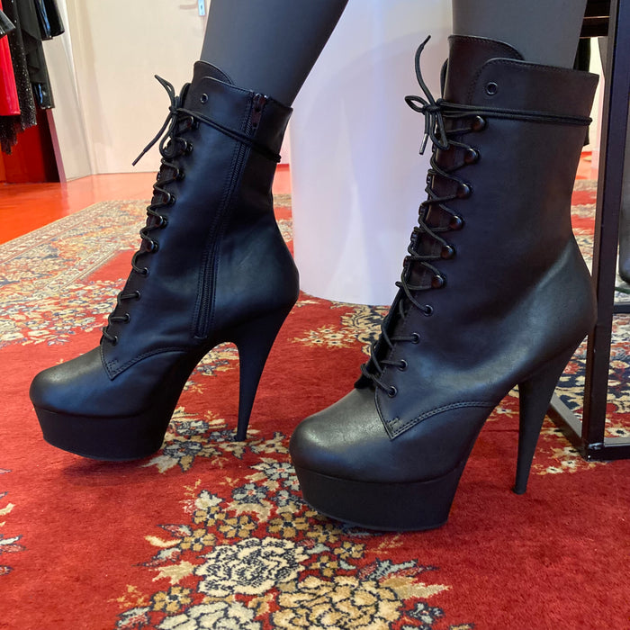 Pleaser | Faux Leather | Ankle Boot | mat zwart