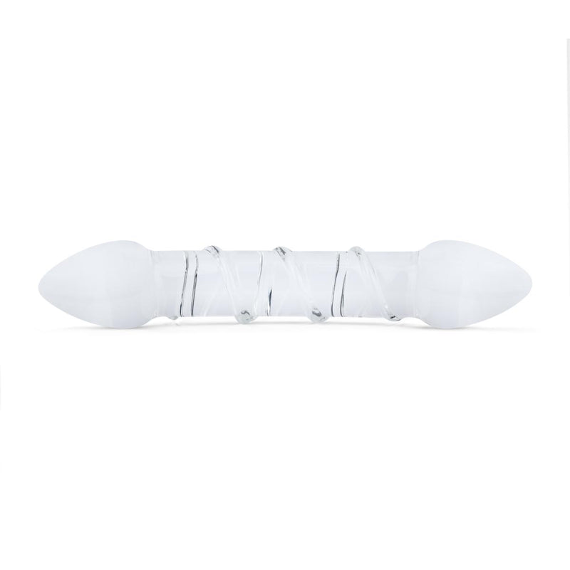 Double-G | dildo van glas met twist structuur
