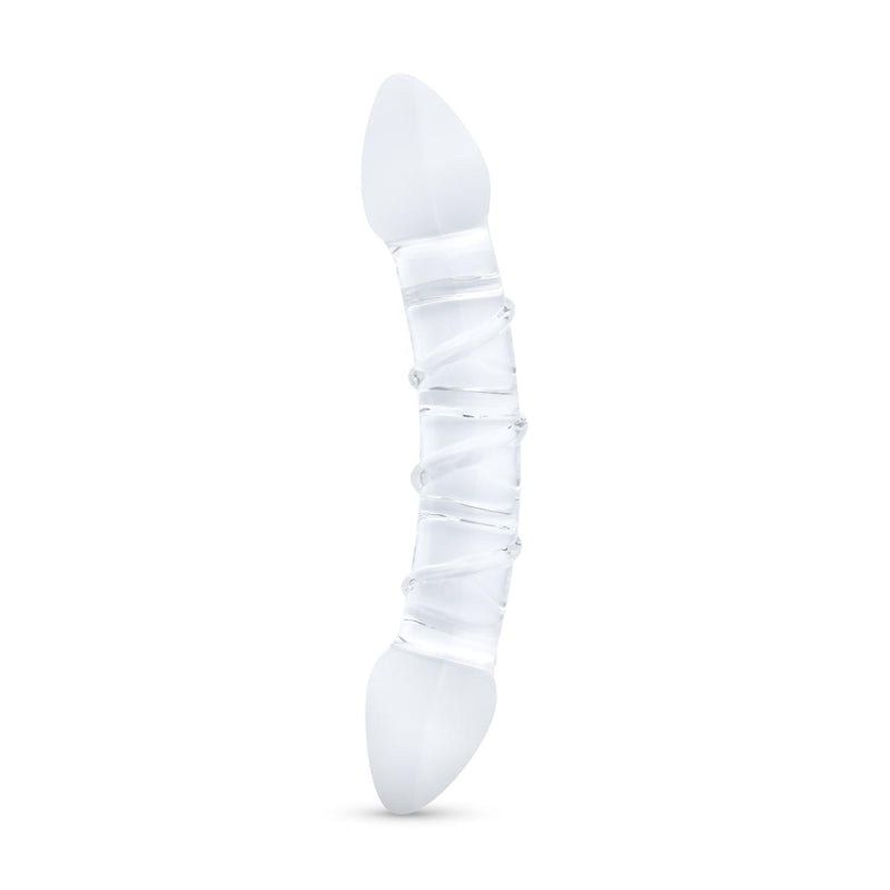 Double-G | dildo van glas met twist structuur