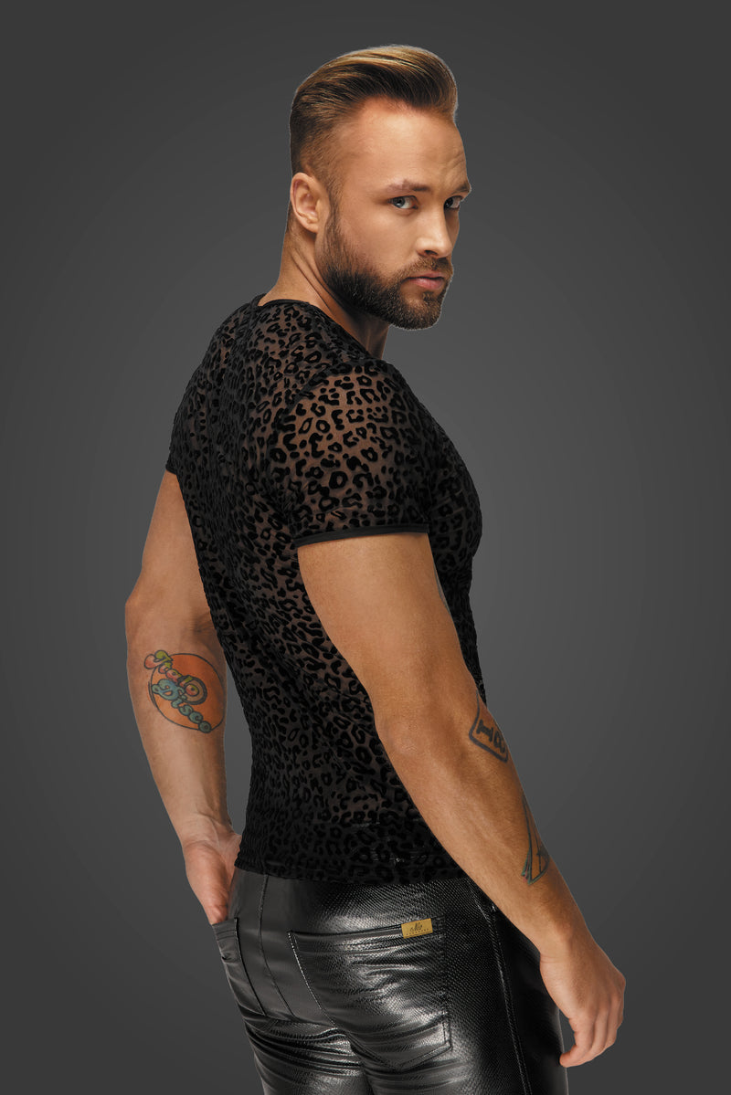 Noir Handmade | leopard mesh | V-hals shirt