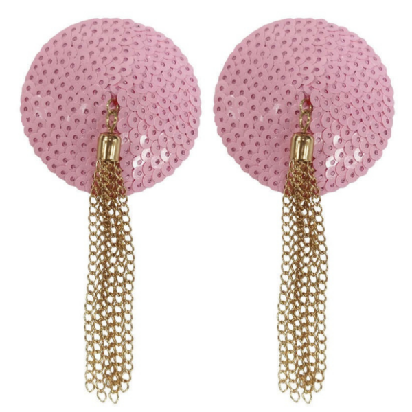 Diva | Sequin Pasties, Chain Tassels pink