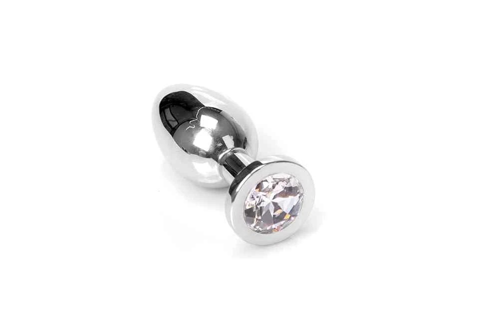 Cool Silver | butt plug with diamond