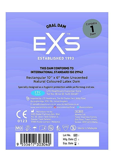EXS | Oral Dams | dental dams per 5 pieces