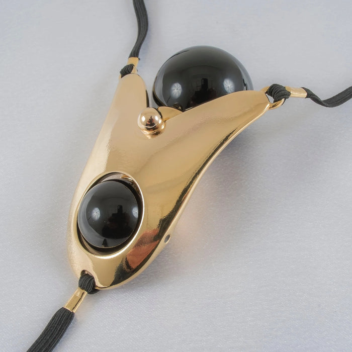 Sylvie Monthulé |  String Pénétrant Extase Intime | Blauw | Goud