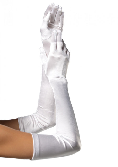 Satin gloves long