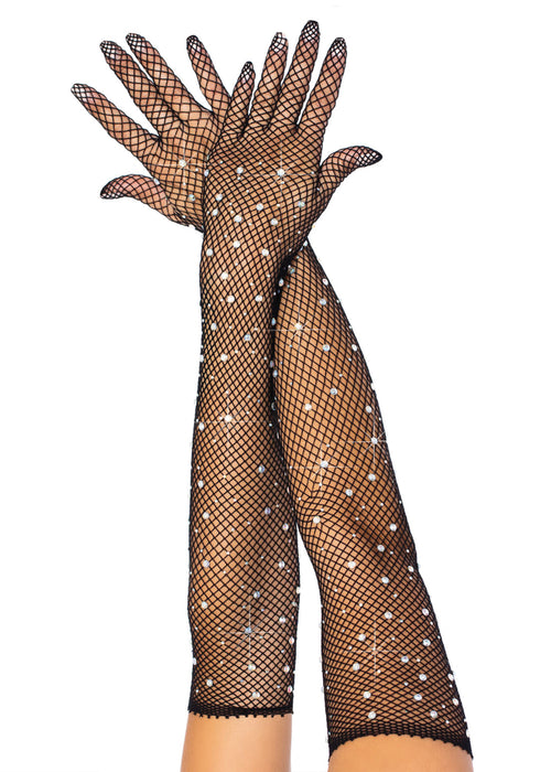 Leg Avenue | Rhinestone fishnet gloves