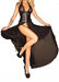 Noir Handmade | Lange tulle halterdress met wetlook corset - Mail & Female