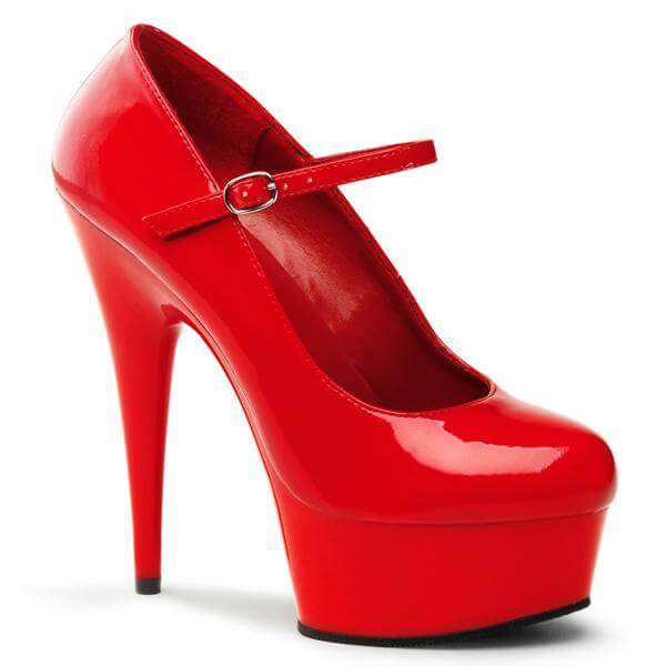 Please | Lacquer Mary Jane Pump | red