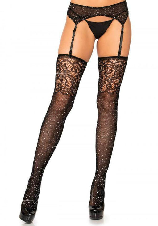 Leg Avenue | Fishnet lace strass stocking - Mail & Female
