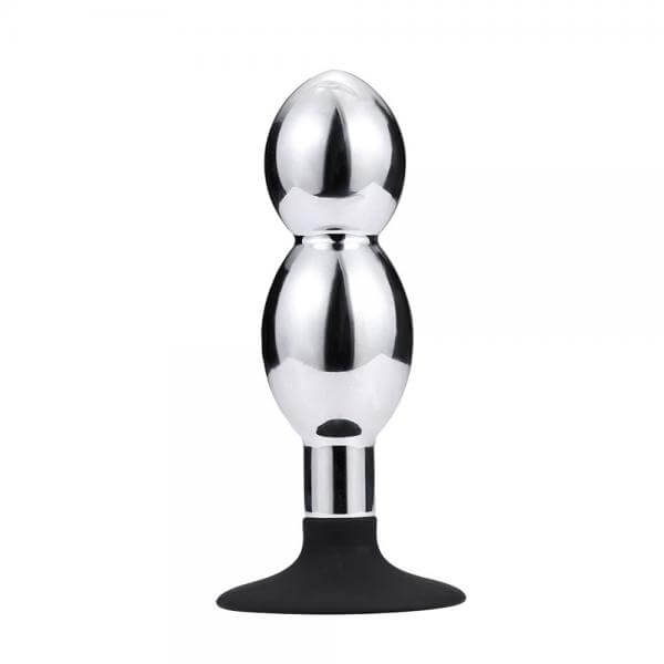 Steel two balls | anal plug with suction cup - Mail & Female