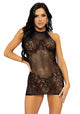 Leg Avenue | Rhinestone lace halter mini dress