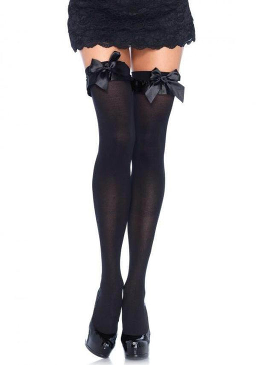 Leg Avenue | Opaque with satin bow thigh high - Mail & Female
