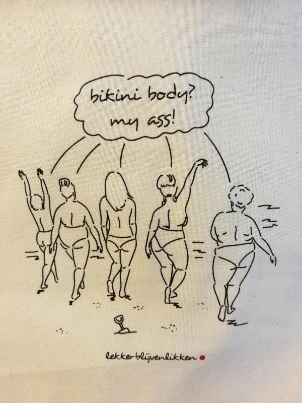 canvas tot bag met illustratie van blijven volhouden