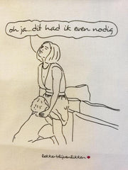 canvas tot bag met grappige illustratie