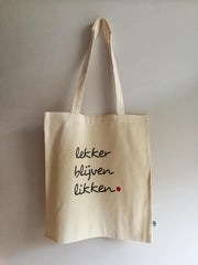 canvas tot bag met illustratie van motiverende tekst