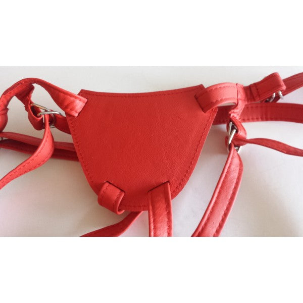 PM Body Leather | Leather dildo belt Padded Red