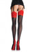 Leg Avenue | Cuban heel black/red stocking - Mail & Female