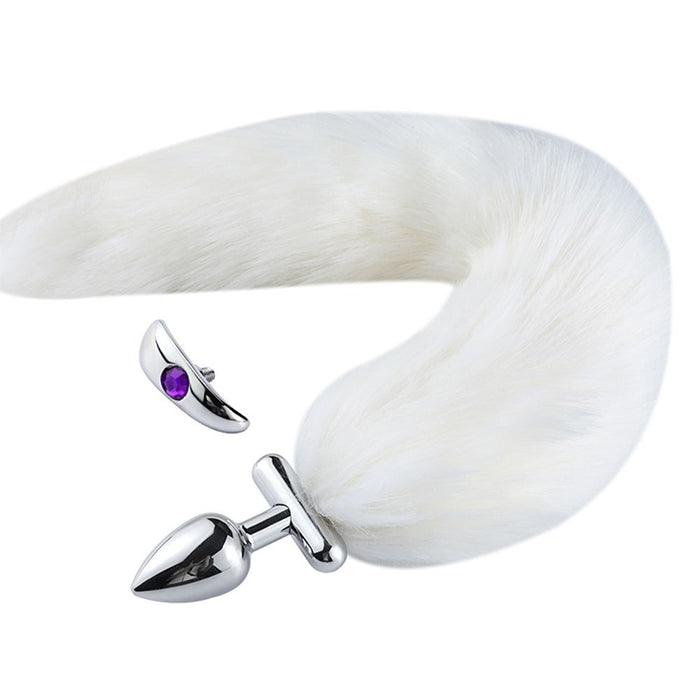 Butt plug with bendable faux fur foxtail