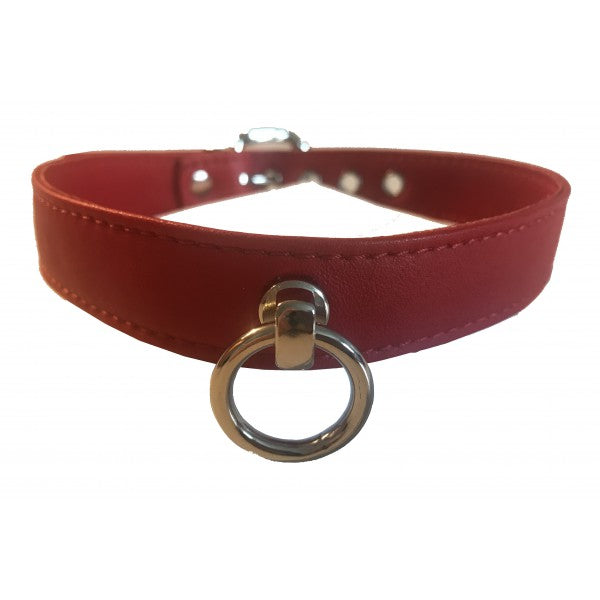 Leather | Collar | O Ring Red