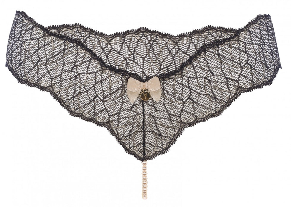 Bracli thong made of soft lace with a pearl chord